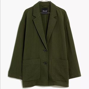Madewell Green Diamond Jacquard Shaw Blazer